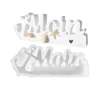 Molde de silicona - Letras temáticas marinas decoración molde de silicona, proyecto de arte de hormigón de cemento flexible y confiable, solución de producción de decoración reutilizable para g