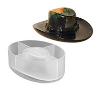 Molde de silicona, molde de resina epoxi, forma de sombrero de vaquero, material flexible de fácil liberación, manualidades de autoconstrucción, ideal para hornear, jabón, uso de velas, 4,72 x 3,7 x
