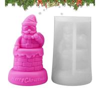 Molde de silicona, molde para velas navideñas, molde de Papá Noel en Chimney, suministros para hacer velas, molde de decoración de vacaciones, molde de vela de silicona, decoración de velas navideñas