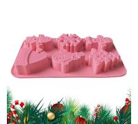 Molde de silicona Motivos navideños 6 veces - Molde de chocolate 3D flexible, resistente al calor, ideal para tartas, cubitos de hielo, caramelos, caramelos de goma, gelatinas, para tartas, ve