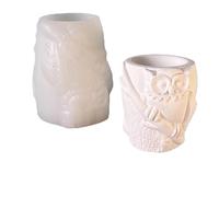 Molde de silicona multiusos con forma de búho para luces de macetero caseras y piezas decorativas Actividad divertida en familia Molde de hormigón con búho encantador
