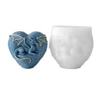 Molde de silicona multiusos con forma de dragón volador para adorno y chocolate, fácil de limpiar, molde en forma de corazón
