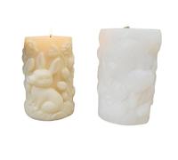 Molde de silicona multiusos de silicona con forma de liebre en relieve para jabón hecho a mano, chocolate, herramienta para hornear familia