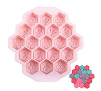 Molde De Silicona Panal Moldes Silicona Abejas Moldes Jabón Silicona Molde Para Hornear Moldes Cubitos Hielo Moldes Jabón Multiusos 19 Pozos Para Hornear Pasteles Postres Fabricación Jabón Artesanal