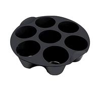 Molde de Silicona para 7 Magdalenas y Muffins, 16/18/24cm Redonda Bandeja Antiadherente Freidora de Aire, Moldes para Hornear Tartas Muffins Cupcakes Brownie Pudín, Accesorios para Freidoras de Aire