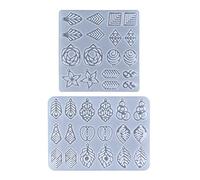 Molde de Silicona para Aretes en Forma de Flor - Adecuado para Resina Epoxi, Manualidades, Pendientes, Joyería, Bricolaje