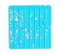 Molde de silicona para aretes festivos, rectángulo holográfico, molde de joyería rectangular con borde redondo, accesorios para aretes en forma de corazón