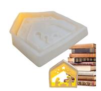 Molde de silicona para belén - Molde de de escena de pesebre de Navidad para manualidades de resina, yeso y velas | Arte detallado de vacaciones, soporte para velas de té y plantilla
