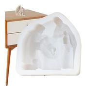 Molde de silicona para belén, molde de yeso para fundición, moldes para decoración del hogar para resina epoxi, cemento, fabricación de velas, manualidades de vacaciones, molde de yeso