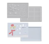 Molde De Silicona Para Billetes Navideños, 2 Plantillas De Estarcido, Molde Portatarjetas Con Copo De Nieve Y Calcetín De Muñeco De Nieve Para Resina, Para Adornos Navideños Decoración