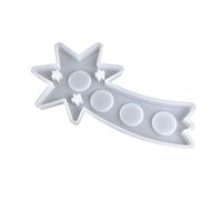 Molde de silicona para candelabro de meteoritos de Navidad, 4 agujeros, soporte de yeso, decoración del hogar para bodas, molde resistente a altas temperaturas