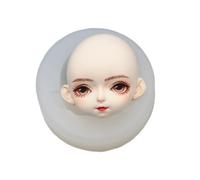 Molde de silicona para cara de muñeca, diseño de cabeza de muñeca de dibujos animados, moldes de silicona para manualidades creativas hechas a mano