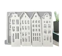 Molde de silicona para casa de Navidad, molde de chocolate, plataforma para tartas de pudin, accesorio de postre, kit de manualidades culinarias para las vacaciones | Pastelería de mousse DIY kre