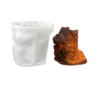 Molde de silicona para casa - Molde artesanal de 9 cm, herramienta flexible de silicona, molde navideño 3D para yeso epoxi, arcilla, jabón, decoración para el hogar hecha a mano, proyectos a