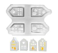 Molde de silicona para casa - Moldes de resina para casa - Moldes para portavelas de silicona de fundición de resina | Casita de Jengibre Lisa, Silicona para Cumpleaños, Celebraciones Semana Santa