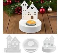 Molde de Silicona para Casas,Molde de Vela de Casa 3D,molde de Silicona Mini Casas,Moldes de Silicona para Fundición Casas para chocolate, jabón