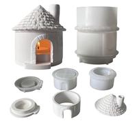 Molde De Silicona Para Casitas De Pueblo Navideño - Moldes de Silicona de Casas de Aldea 3D,Molde para Aromaterapia de Escritorio para Hogar y Oficina de Acción de Gracias y Días Laborables
