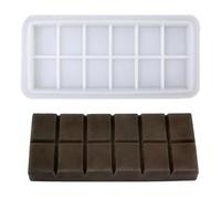Molde de silicona para chocolate, forma de barra de chocolate, molde de silicona antiadherente para caramelos, moldes pequeños y profundos, cubos, moldes rectangulares para helados y galletas