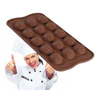 Molde De Silicona Para Chocolate | Forma De Dulces De Silicona De 15 Cavidades - Molde De Jabón Versátil,Para Hacer Dulces Y Postres Para Navidad, Galletas, Pasteles Y Cumpleaños