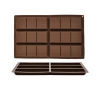 Molde De Silicona Para Chocolate | Molde De Tableta De Chocolate Con 6 Cavidades - Silicona Desmolde Fácil Para Barras Energéticas,Para Cumpleaños Navidad Bodas Halloween Fiestas