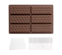 Molde de silicona para chocolate para hornear, moldes para dulces de chocolate,Bandeja de molde para hacer cubitos de hielo de silicona de 6 cavidades - Molde para hacer para hornear, dulces