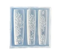 Molde de silicona para clavos, molde de tallado epoxi de cristal, moldes elegantes para adornos, herramientas de fabricación de joyas de silicona, dije decorativo para uñas