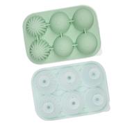 Molde de silicona para cócteles, zumos, 6 cavidades redondas, eficiente, grande, bandeja de cubitos de hielo con embudo