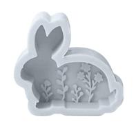 Molde de silicona para conejo, molde de silicona para Pascua,Moldes para hacer velas con flores en relieve Moldes de dulces de Pascua | Prácticos moldes de silicona para vacaciones Moldes para c