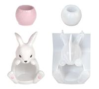 Molde de silicona para conejos sentados, perfecto para hacer hermosas macetas de resina, molde de resina único