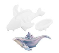 Molde de silicona para contenedor de ballenas, molde de caja de almacenamiento de resina para ballenas,Moldes para macetas de silicona antiadherente - Kit para hacer recipientes de resina