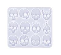 Molde de silicona para cráneo, diseño de calavera con agujeros, reutilizable, herramienta creativa para joyas de resina, decoración para el hogar y accesorio de disfraz