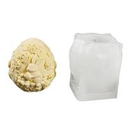 Molde de silicona para crear proyectos de Pascua y decoración en relieve, flores, conejos, lazos, huevos, molde de silicona para proyectos de decoración de Pascua en relieve