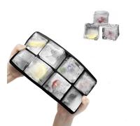 Molde de silicona para cubitos de hielo, 2 moldes XXL para cubitos de hielo y bandejas para cubitos de hielo, 8 bandejas
