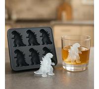 Molde de silicona para cubitos de hielo con forma de monstruo 3D, sin BPA, con tapa, hace 6 monstruos vivos, perfecto para whisky, cóctel y cualquier bebida (negro)