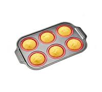 Molde De Silicona Para Cupcakes - 6 Cavidades Molde Muffins Reutilizable | Moldes De Silicona Para Hornear - Hogar, Cocina, Horno, Freidora De Aire, Cocinar, Freír, Decorar, Huevo, Chocolate, Postre