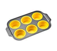 Molde De Silicona Para Cupcakes | Muffinera antiadherente 6 cavidades - Moldes de silicona de huevo para hornear,Para Horno, Freidora De Aire, Freír, Pan, Postres,