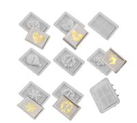 Molde De Silicona Para De Almacenamiento - Juego De 9 Piezas Para Arte De Fundición Y Manualidades | Moldes para Fundición de Epoxi | para Decoración de Mesa en Bodas Cenas y Hogar