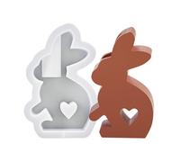 Molde de silicona para decoración de Pascua, diseño de corazón, candelabro, yeso, decoración del hogar