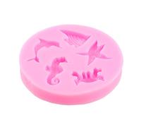 Molde de silicona para decoración de pasteles con hermosos animales marinos, molde con caballitos de mar y conchitas
