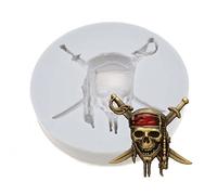 Molde de silicona para decoración de pasteles de Capitán Jack, diseño de calavera pirata