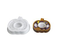 Molde de silicona para decoraciones aterradoras, con diseño de calabaza, murciélago, espectros, tallados, Halloween, manualidades, molde para hornear