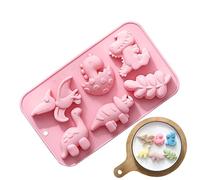 Molde De Silicona Para Dinosaurios - Molde De Chocolate Dino De 6 Cavidades, Moldes De Horno Sin BPA Para Cumpleaños De Niños, Decoración De Pasteles De Comics De Bricolaje, Molde Versátil Para Cubos