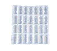 Molde de silicona para dominó, flexible, antiadherente, profesional, 28 cavidades, moldes para fundición de resina, cuenco de teñido