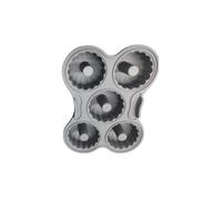 Molde de silicona para donas para freidora de aire, antiadherente de 5 cavidades con asa, bandeja reutilizable para magdalenas, cupcakes, lavavajillas fácil de limpiar (gris)