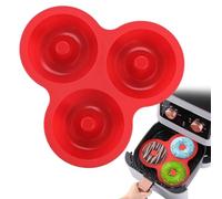 Molde de Silicona para Donuts,Bandeja Reutilizable Con 3 Cavidades - Moldes Para Donas Reutilizables Para Freidora De Aire,Para Bagels Pasteles Galletas Desayuno Preparación Cocina Cumpleaños Fiestas