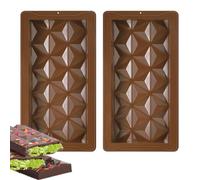 Molde de silicona para Dubai chocolate, 2 Piezas Moldes de Chocolate Oscuro, Moldes Para Barra De Chocolate Profundos De Silicona Sin BPA/Reutilizables, para Chocolates Dubai/Barras Energéticas
