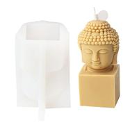 Molde de silicona para estatua de cabeza de Buda, para decoración de escritorio hecha a mano, jabón de yeso, estatua de Budas, molde de silicona