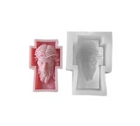Molde de silicona para estatua de cruces, moldes únicos para esculturas de busto, decoración de jabón, perfumado, adorno de silicona