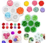 Molde de silicona para flores y velas,14 Moldes de Silicona Cactus 3D para Velas de Flores Hechas a Mano Moldes de Silicona Para Ve las,jabón y chocolate, aromaterapia y decoración D