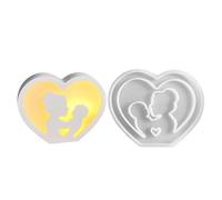 Molde de silicona para fondant, accesorio artesanal para hornear en forma de corazón, herramienta de decoración flexible | tarta para el día de la madre, jabón de resina de chocolate para
